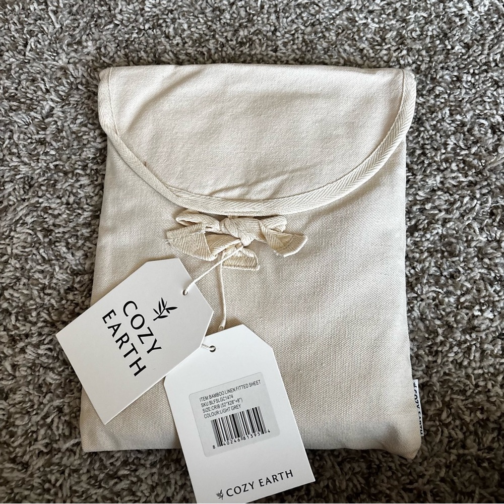 Cozy Earth fray  Bedding Sheet fitted bamboo new linen CRIB